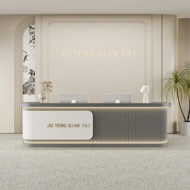 

Business Welcome Reception Desks Stands Checkout Modern Drawers Reception Desks High Quality Light Luxury Escrivaninha Furniture