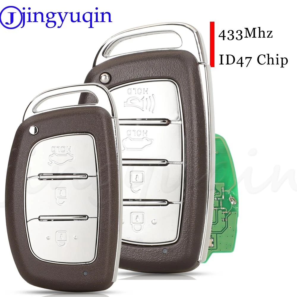 

Jingyuqin 3/4Buttons Smart Remote Car Key Fob 433 MHz D3000/D3010/D3500/D3100/D3110 ID47 Chip For Hyundai Tucson