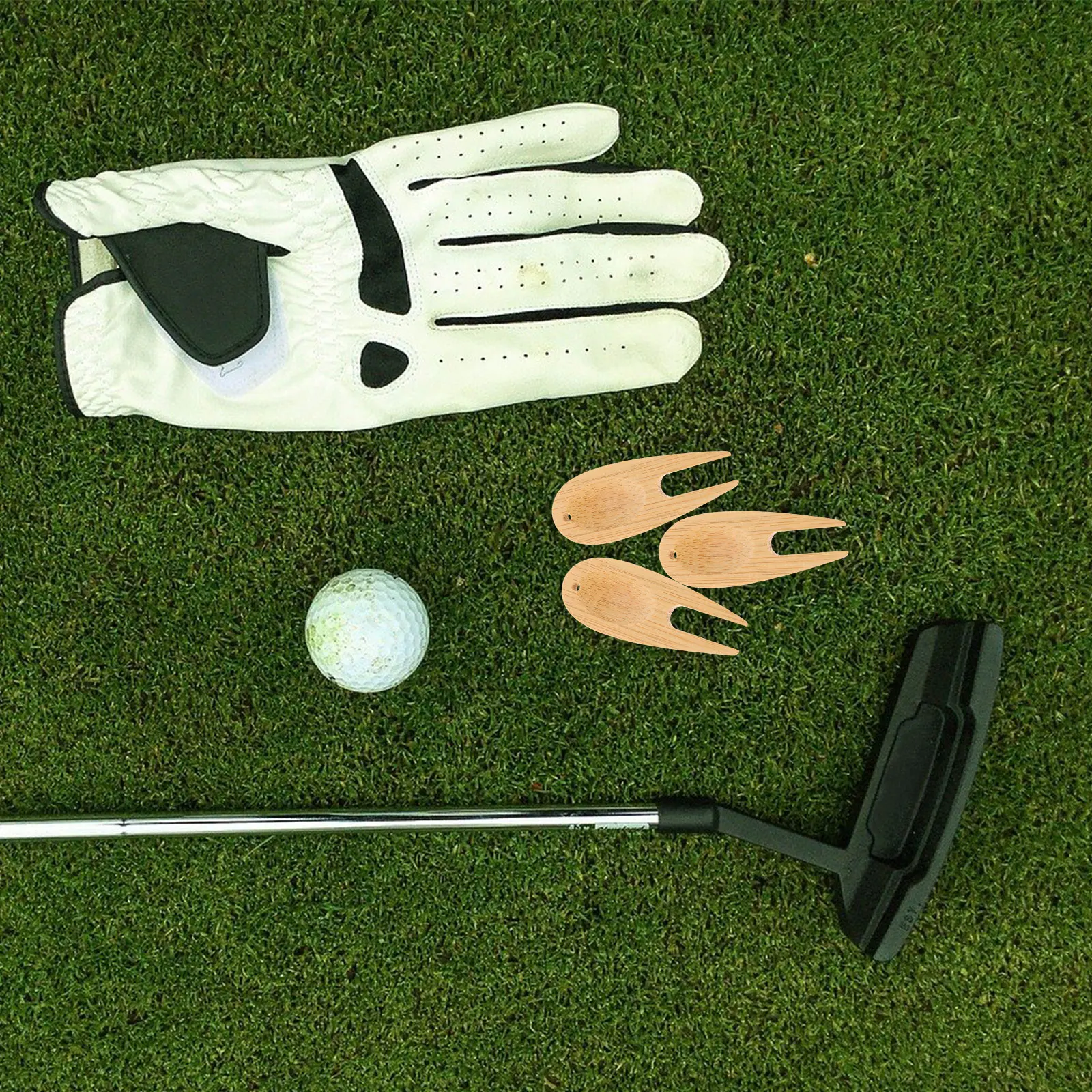 10Pcs Golf Divot Repair Tool Made of Premium Bamboo Compact Design for Easy Carrying during Game Training Practice Use