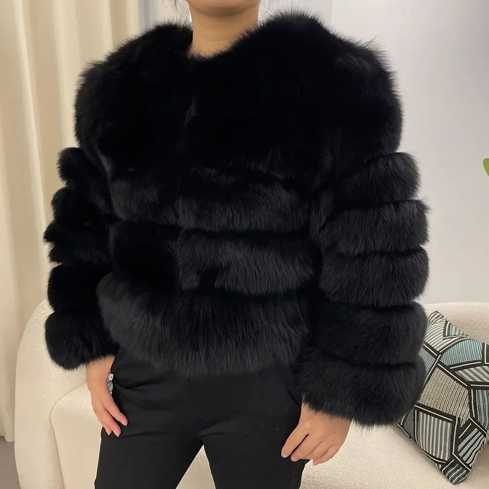 New Fur Jacket Raccoon Fur Jacket Fox Fur Coat Winter Real Natural Fur Coat Women Fox Fur Outerwear Thick Warm Luxury Female