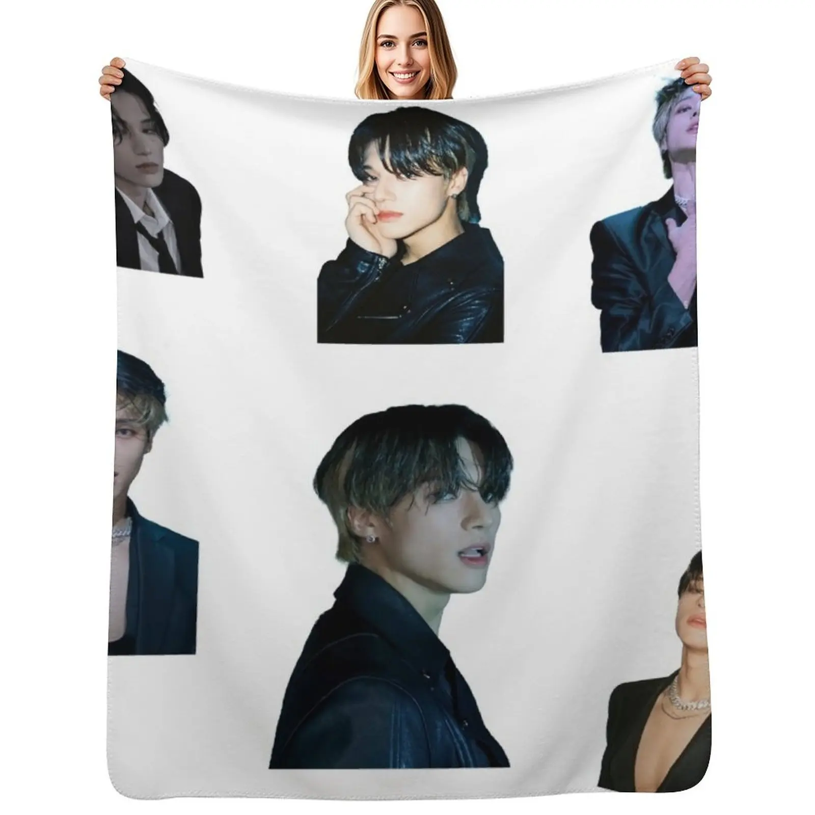 

wooyoung,ateez bad dance cover Throw Blanket Sofas warm winter For Baby Sofa Quilt Blanket