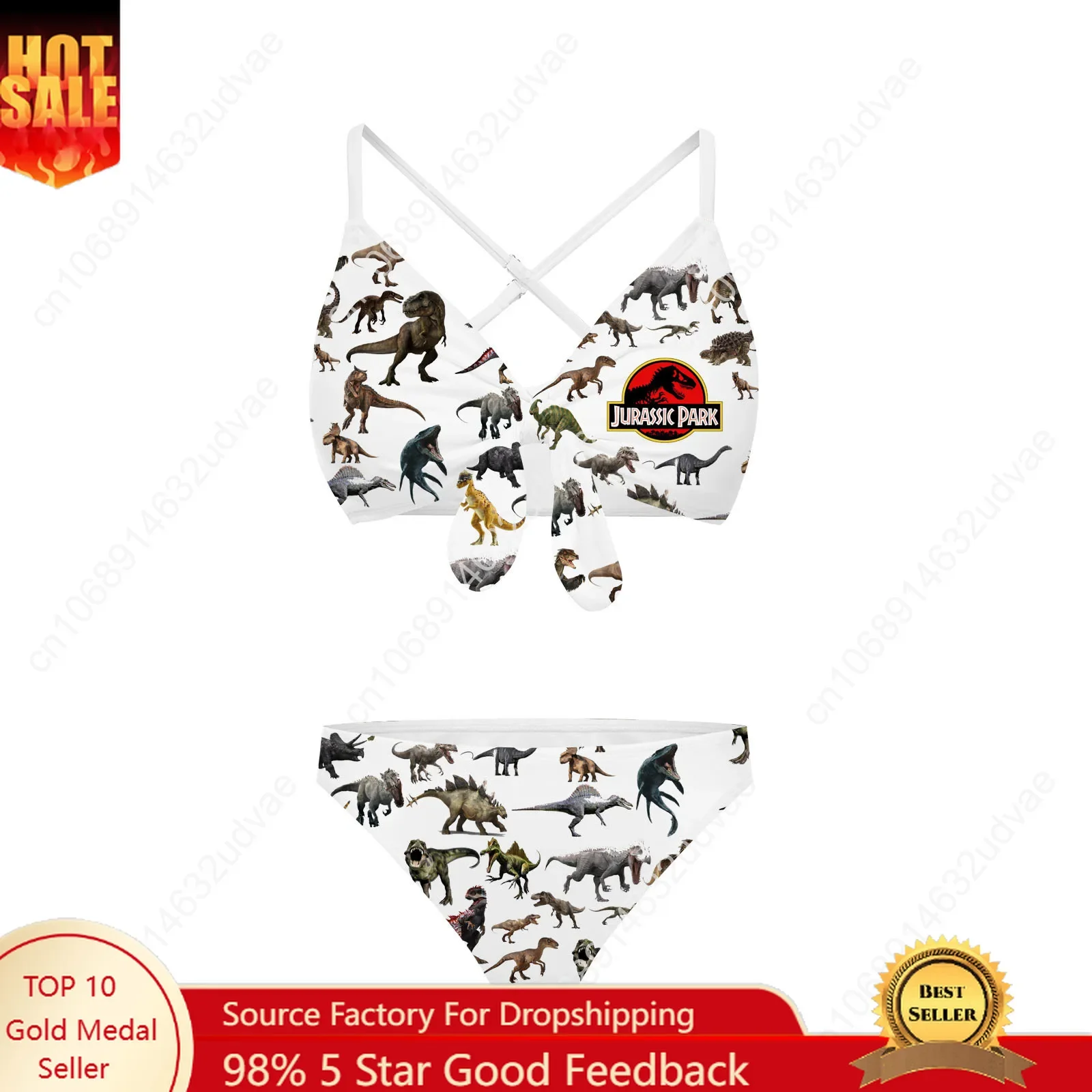 

Jurassic Park Bathing Suits Cross Strap Suspenders Swimsuits Womens Personalized Bikini Pool Party Swimwear Customized Beachwear