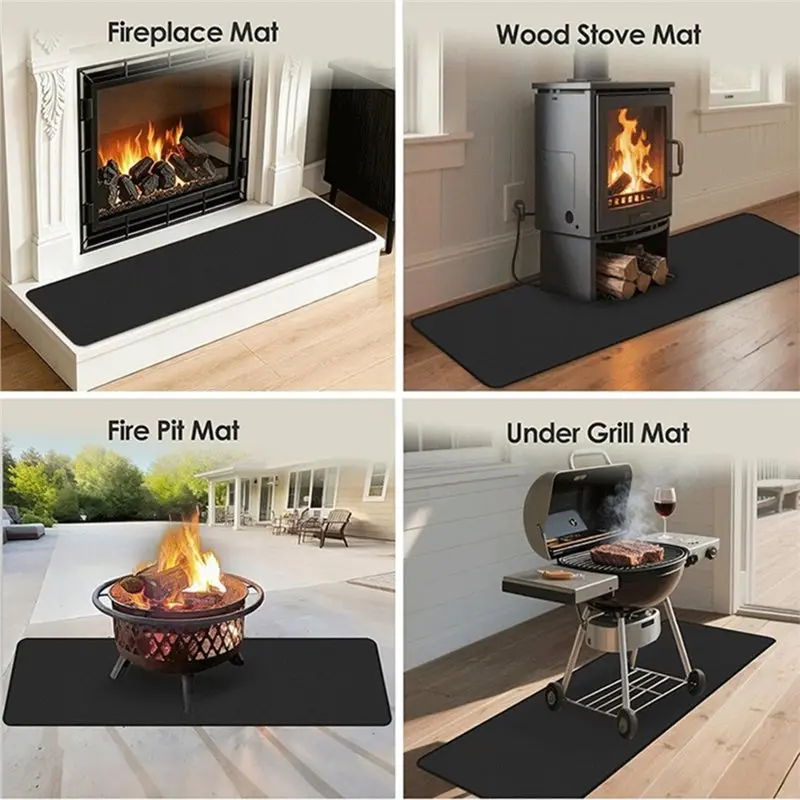[NEWA76K!】 For Deck For Grills, Fire Pit Compatible Fireproof For Wood Stove Floor Protection Mat, Rug Fireplace