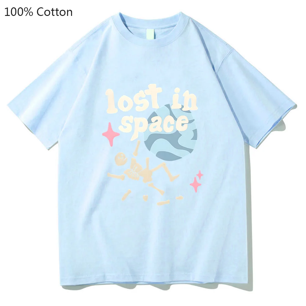 فقدت في الفضاء كوكب تي شيرت للجنسين النساء Kawaii/لطيف 100% القطن بلايز الصيف منتظم البلوز الشعور التصميم شارع العليا #5