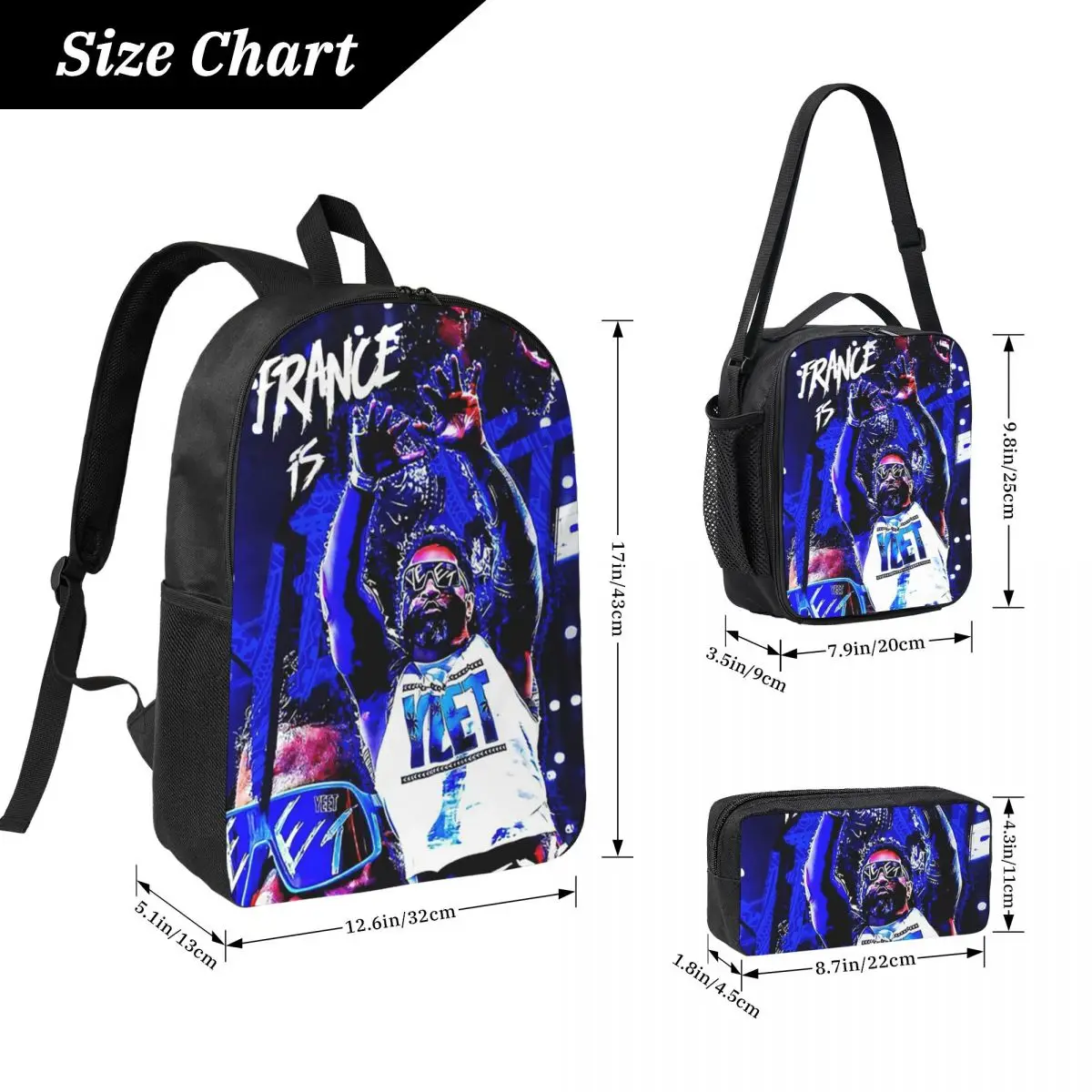 Mochila Jey Uso Yeet Art, mochila escolar para estudiantes, niños y niñas, bolsos de hombro para ordenador portátil, bolsa de almuerzo con aislamiento de 3ps, estuche para lápices