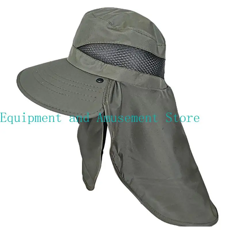 

Y1UC Removable Fisherman Hat with Neck Flap Breathable Wide Brims Bucket Hat Hot Weather Sun Protections Hat for Women Man