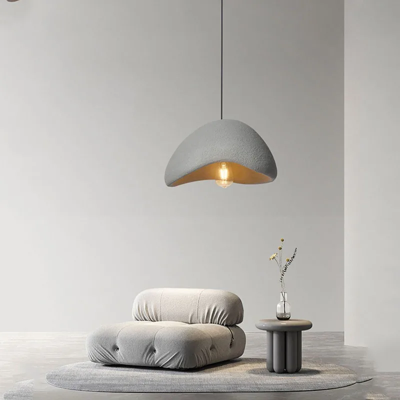 Nordic E27 Living Room Wabi Sabi Style Restaurant Droplight Hotel Decoration Lighting Chandelier Resin Bedroom Pendant Light image 6