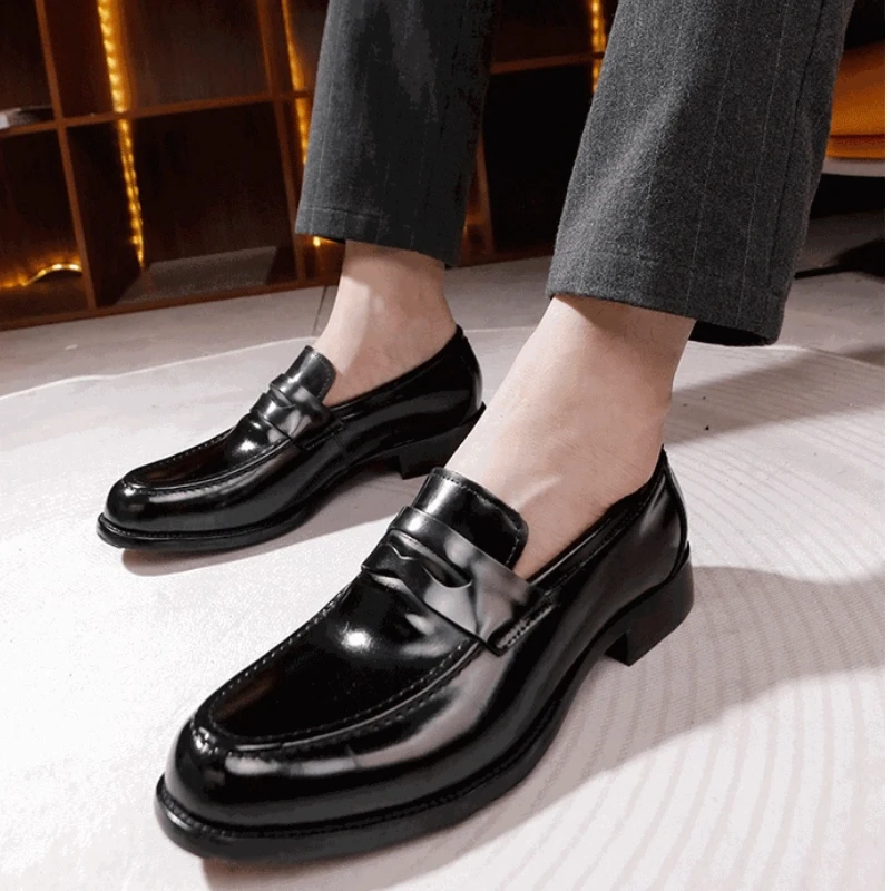 YETTIES Men's Shell Cordovan Loafers | Fiddleback Sole Dress Shoes | British Style Leather Sole Formal Wedding Oxfords