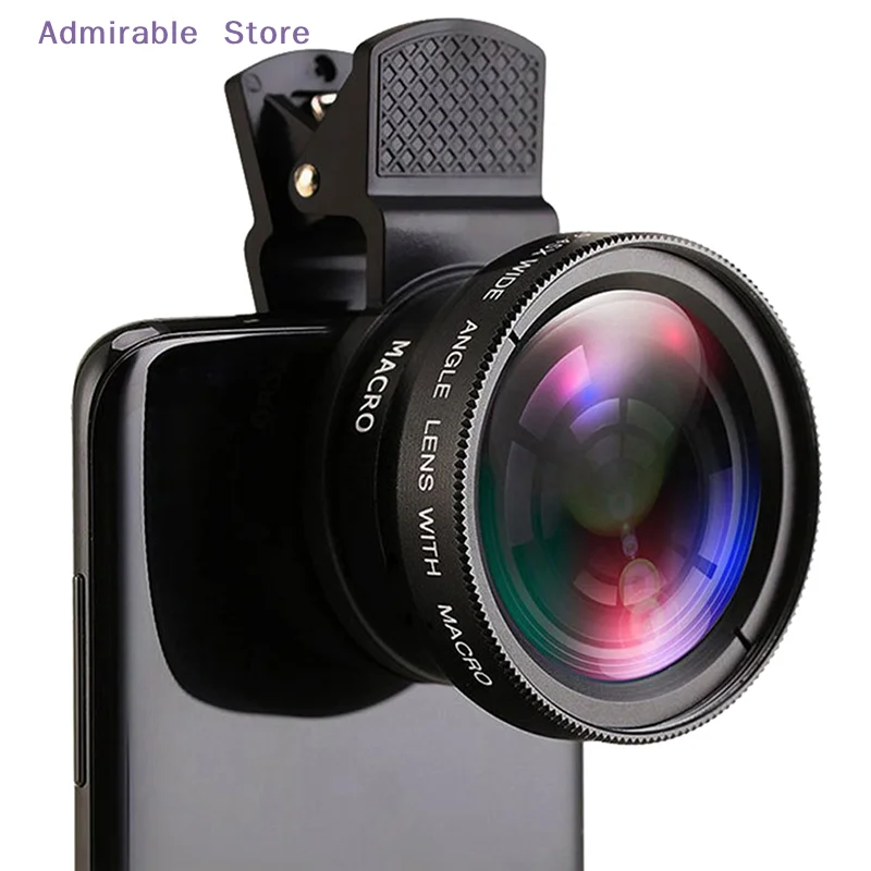 [W]2in1 Fisheye Phone Lens 0.45X Wide Angle Zoom Fish Eye Macro Lenses Camera Kits With Clip Lens On The Phone For Smartphone