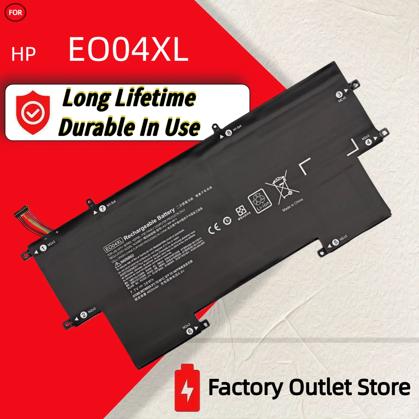 Wholesale And Retail EO04XL Laptop Battery For HP EliteBook Folio G1 827927-1B1 827927-1C1 828226-005 HSTNN-I73C