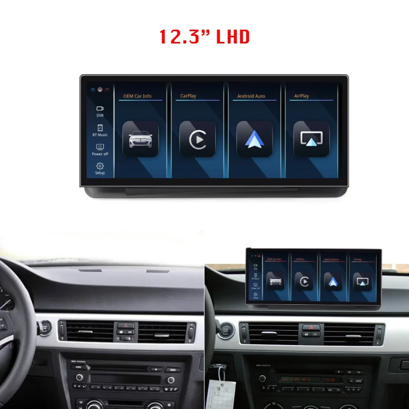 For BMW e90 Upgrade to CarNavi GPS Navigation HD Wireless CarPlay Screen Built in Bluetooth WiFi Support SWC Backup Camera DVR