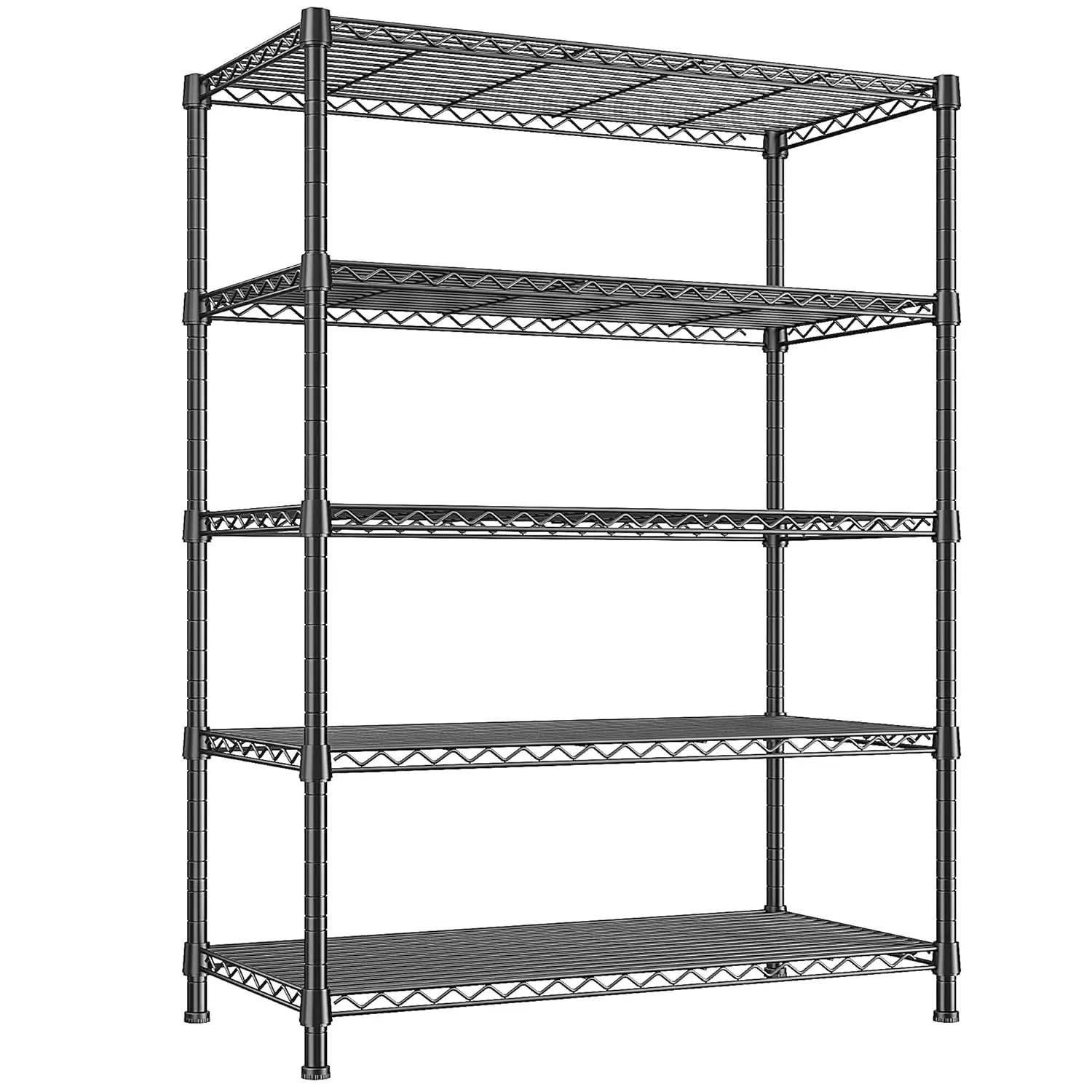 

71-дюймовый высокий 5-уровневый проволочный металлический стеллаж, регулируемый сверхмощный стеллаж для хранения кладовой, нагрузка 1500 фунтов, предметы первой необходимости в общежитии, по индивидуальному заказу