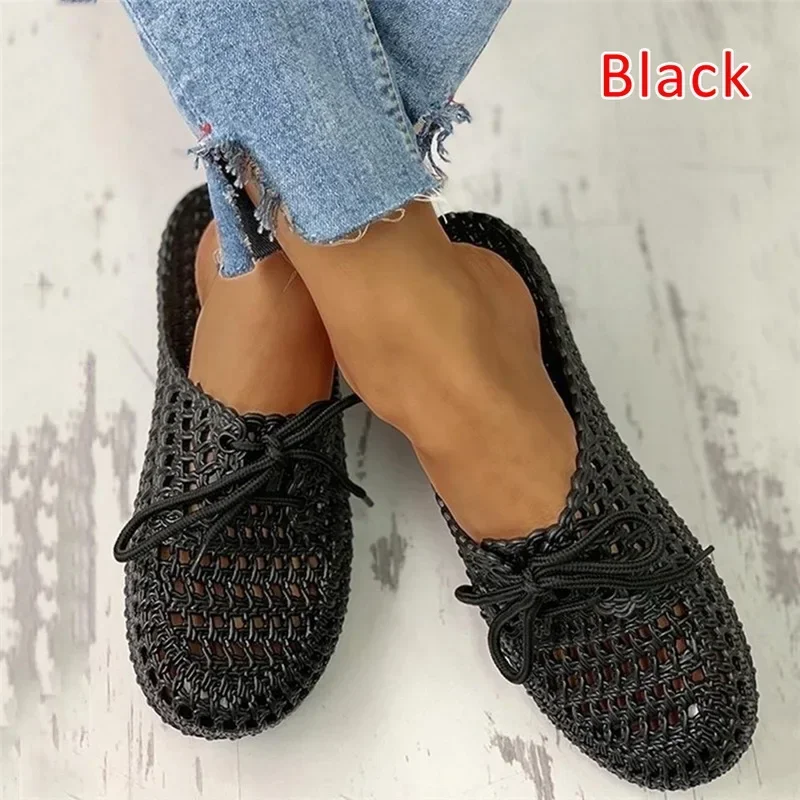 Women\'s Flip-flops Slippers 2023 Summer Shoes for Women Sandals Fashion Hollow Out Breathable Beach Shoes Lace-up Ladies Slipper