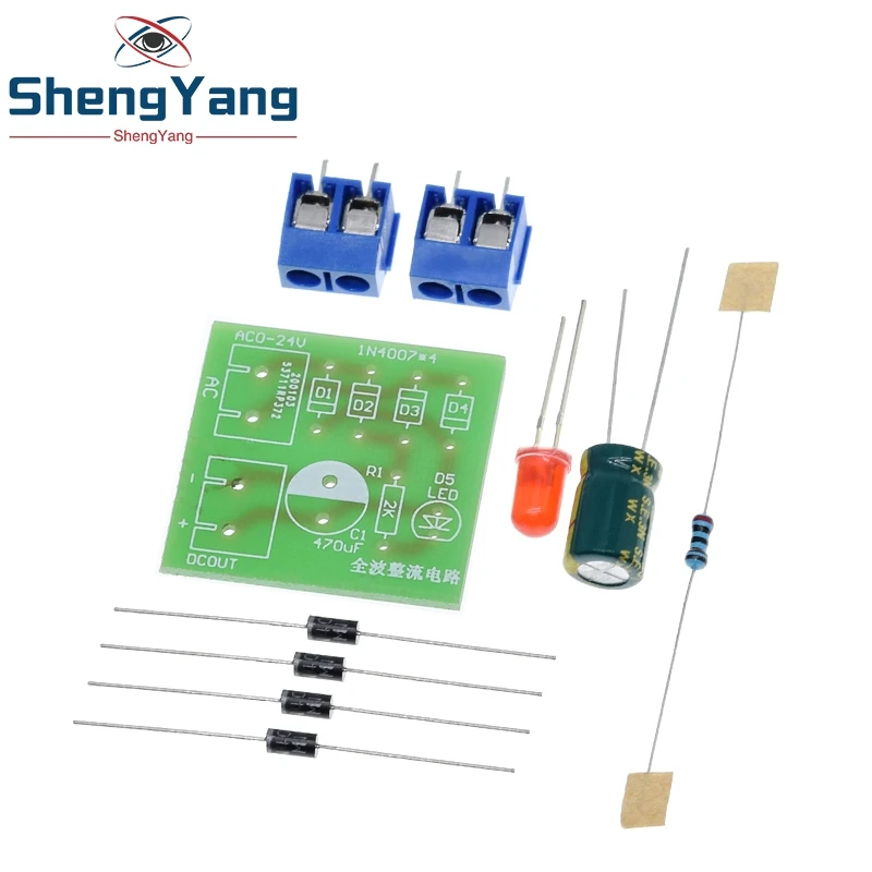 TZT 1N4007 Bridge Rectifier AC to DC Converter Full Wave Rectifier Board Module DIY KIT