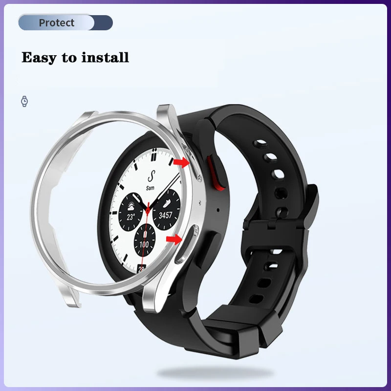 Capa para samsung galaxy watch 5 4 40mm 44mm acessório tpu capa protetor de tela completo para galaxy watch 5 pro 45mm