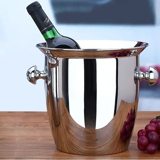 DSA stainless steel champagne bucket thickened ice bucket ice cubes chilled grapes wine bucket hotel bar