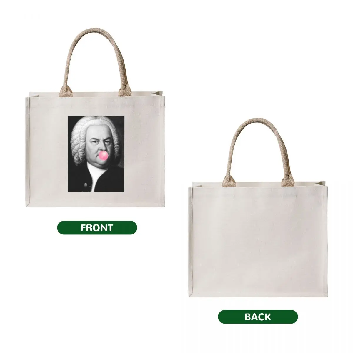 Johann Sebastian Bach Tote Bag reusable shopping bag female bag Canvas shopping cart bags
