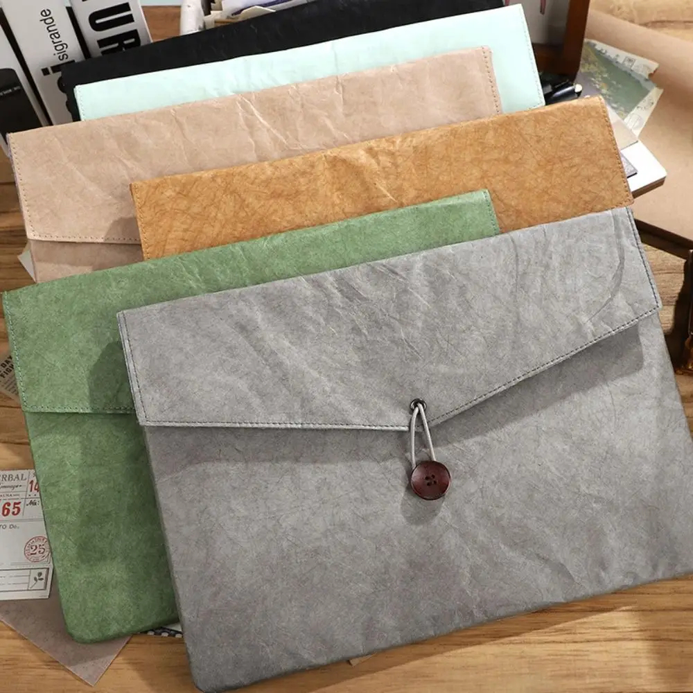 

DuPont Paper File Handheld Bag Large Capacity Vintage Business Briefcase Waterproof Solid Color File Storage Bag Coins Cosmetics