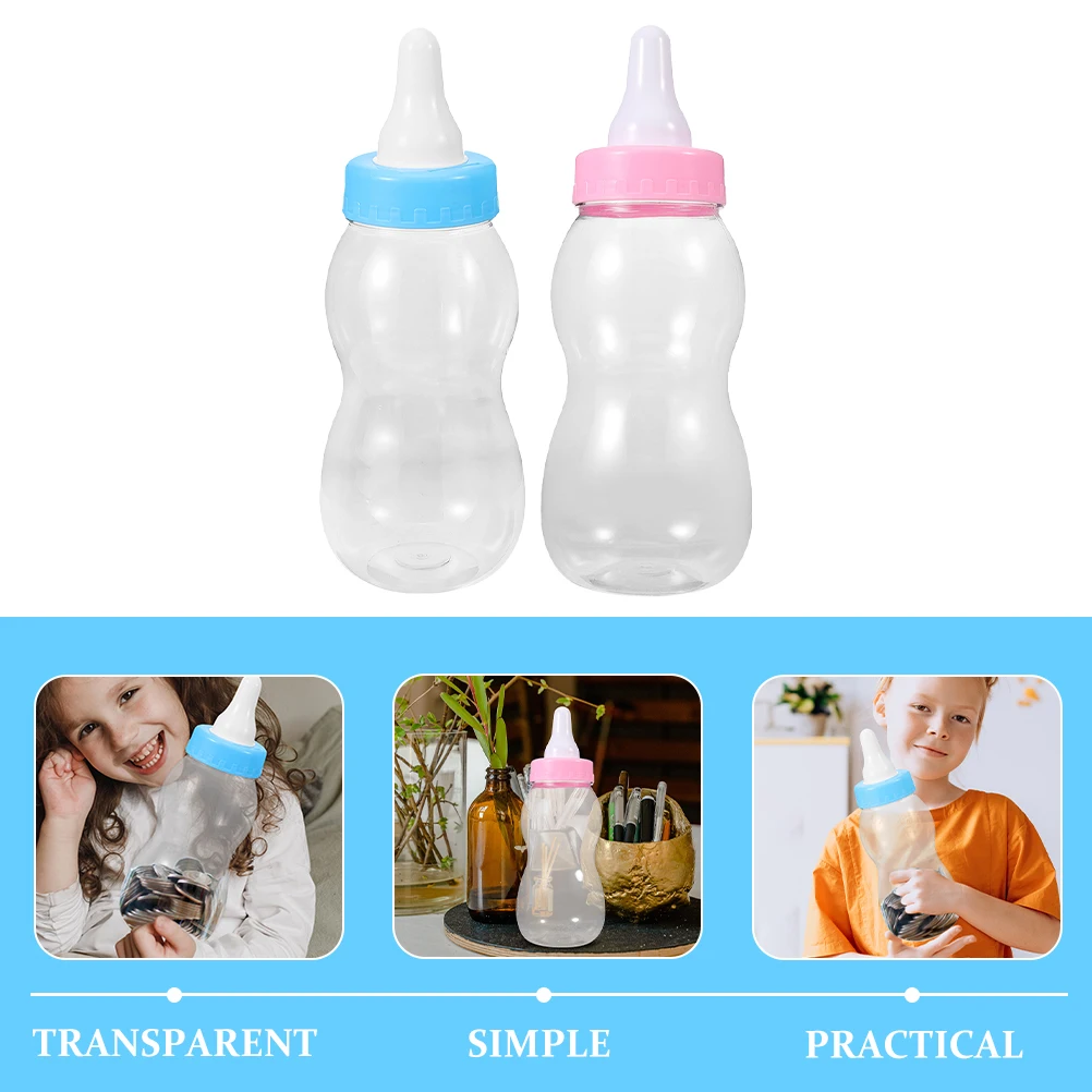 2Pcs Party Candy Bottles Transparent Storage Jars for Dry Food Chocolate Nuts Cookies Cookie Jar Plastic Container with Lid Set
