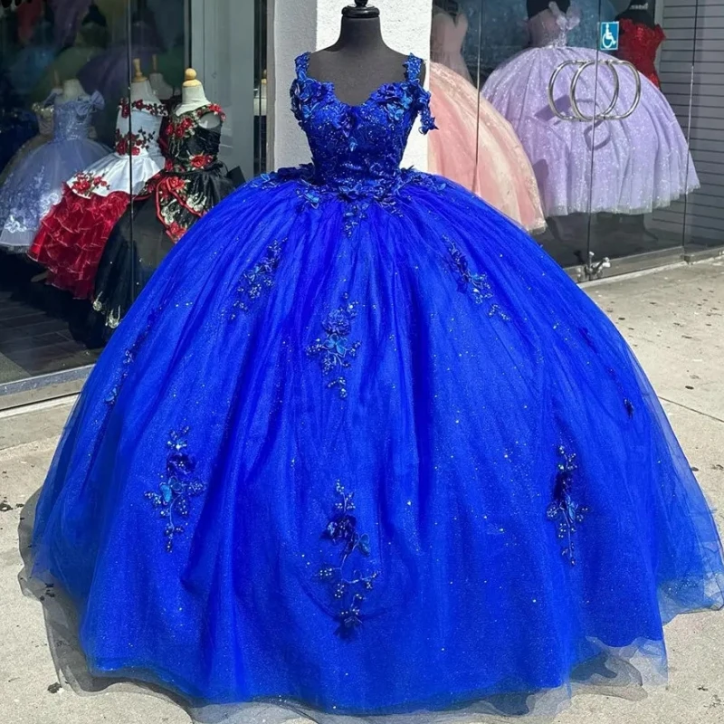 

N119 Customized Royal Blue Saudi Arabic Quinceanera Dresses Appliques Lace Sweet 16 Girls Party Prom Wear Vestidos De 15 VX Años