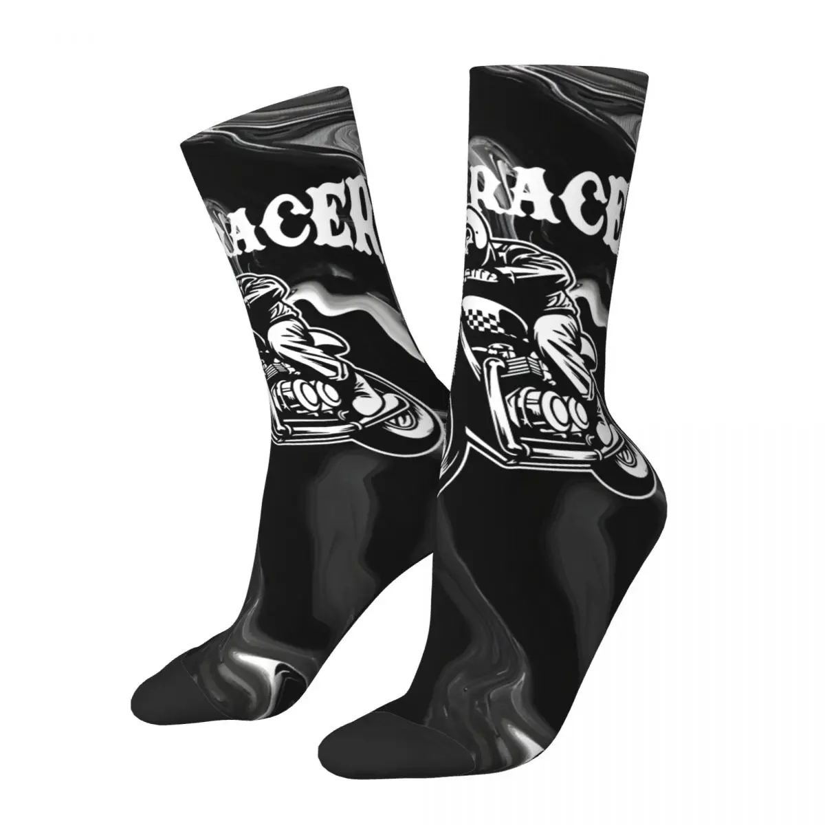 Elin-Chaussettes de compression de moto personnalisées pour hommes, Harajuku, Inboulon Quality Pattern Crew, Casual, 73