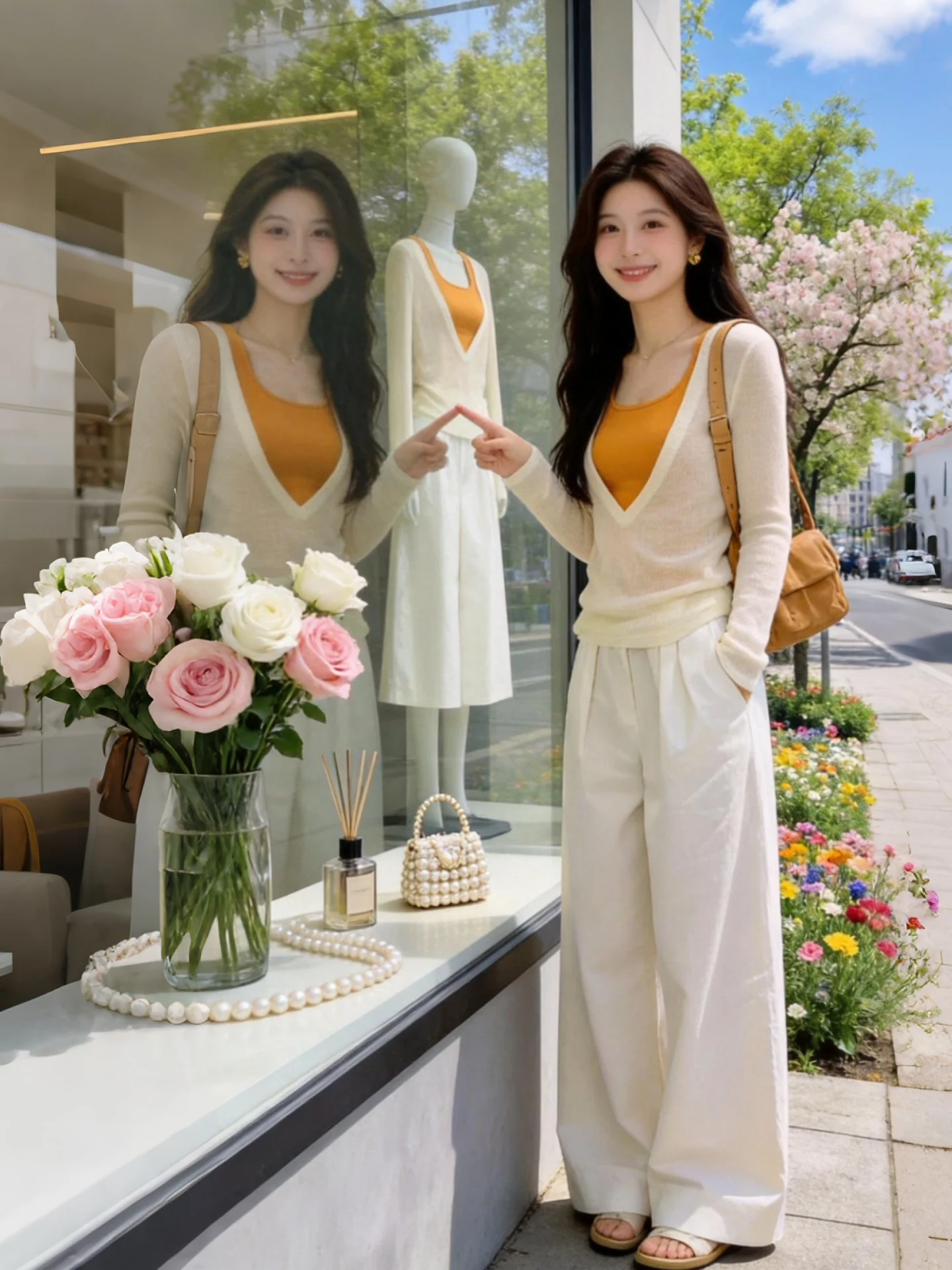 

Summer 2026 Fashionable Slim Fit Long Sleeve Sun Protection Two Piece Set Stylish Versatile Tank Top And Vest Ensemble