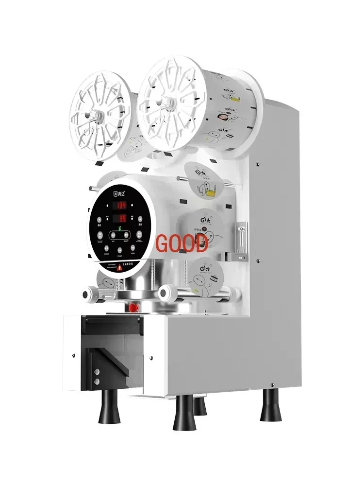 المألوف أنيق 88/89/90/95 مللي متر عيار شاي فقاعات كوب بلاستك السدادة التجارية التلقائي كوب من الفولاذ المقاوم للصدأ آلة الختم