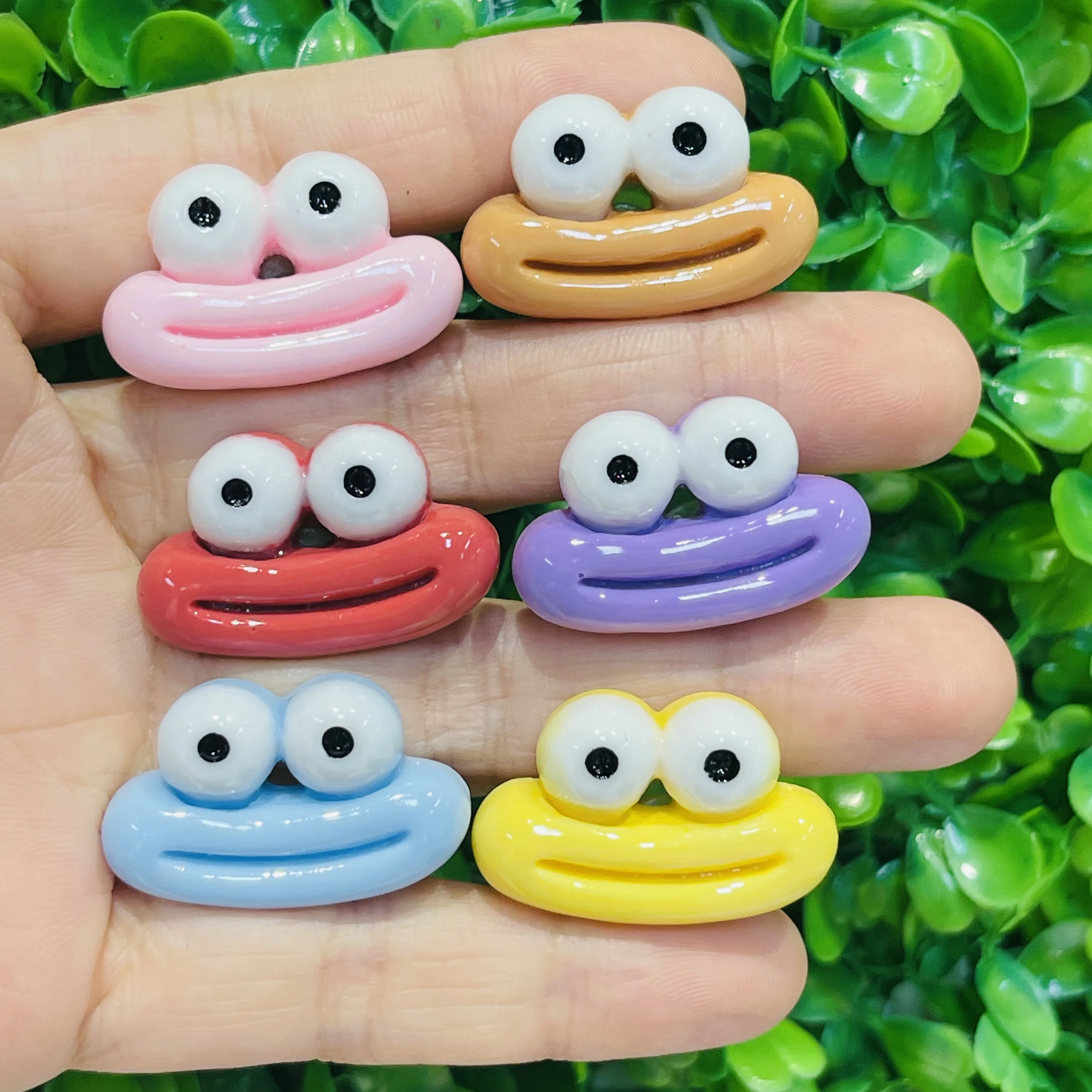 6-10PCS/Set Big Mouth Frog Funny Shoes Charms Resin Shoes Accessories DIY Wristband Hole Slipper Decor Adult Kids X-mas Gifts
