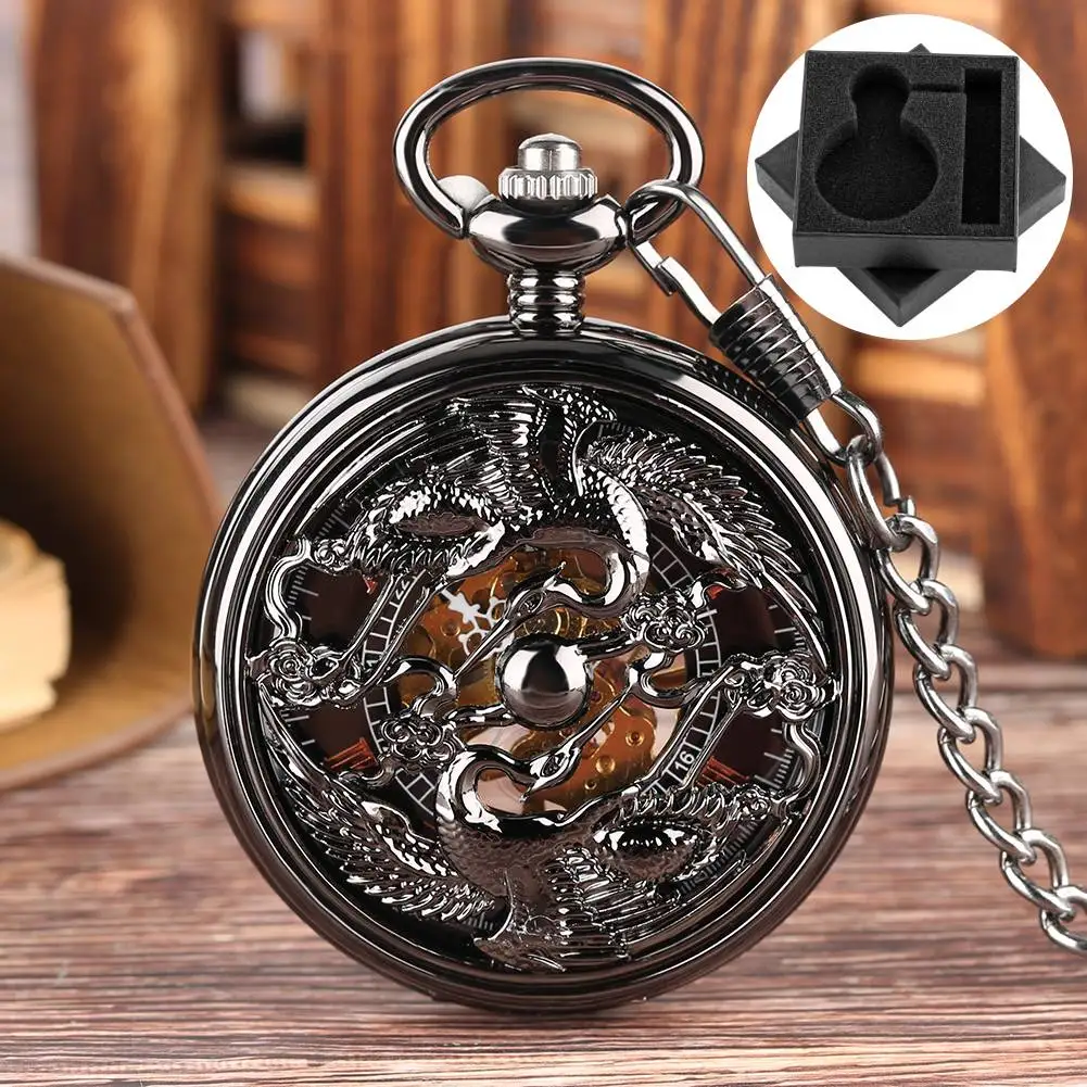 antique-fashion-black-double-cranes-hollow-mechanical-hand-winding-pocket-watch-retro-fob-chain-pocket-clock-gift-men-timepiece