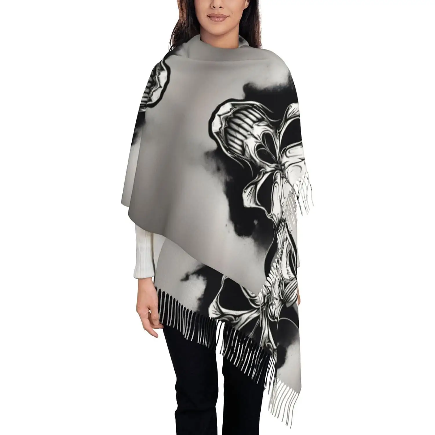 

Print Tassel Scarf Oversized Thick Scarf Soft Scarves Ideal Fall Winter Scarf Shawl For Winter Fashion Lightweight Shawl