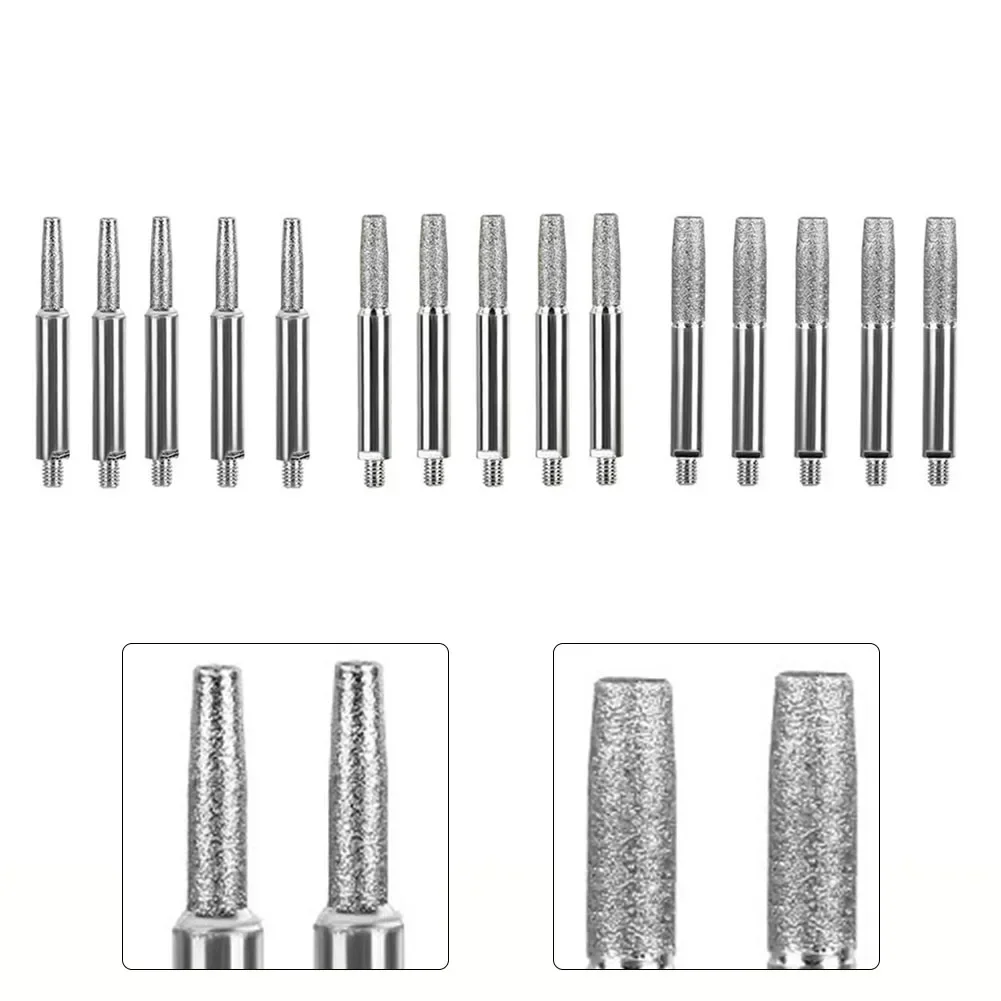 5 pz Diamante Rivestito Cilindrico Bava Motosega Affilatrice Parti Testa di Rettifica Affilatrice per Sega a Catena Pietra File Strumento di Rettifica