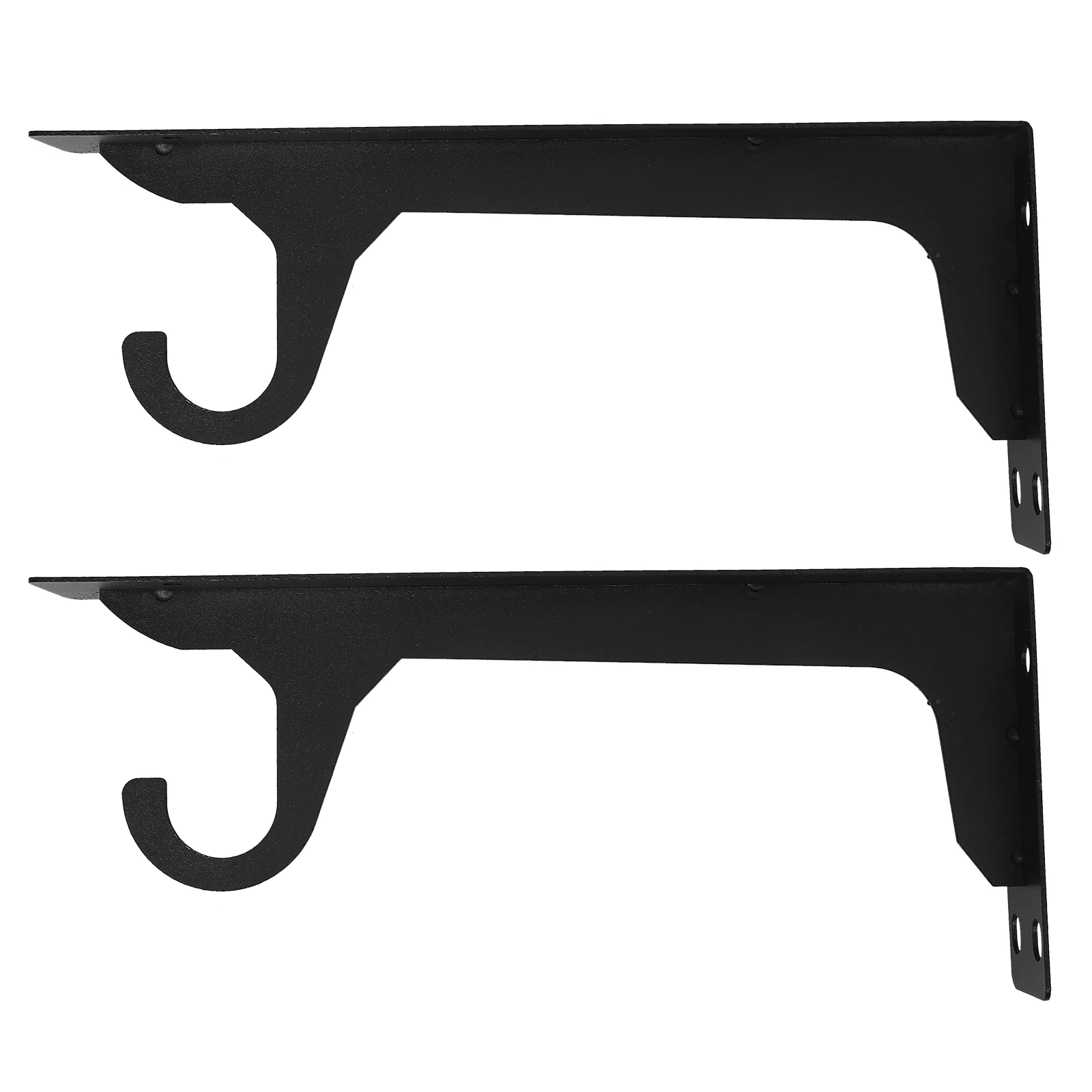

2pcs Wall Mounted Closet Rod Bracket Heavy Duty Wardrobe Shelf Support Holder With Hook For Bedroom 12In Space Saving
