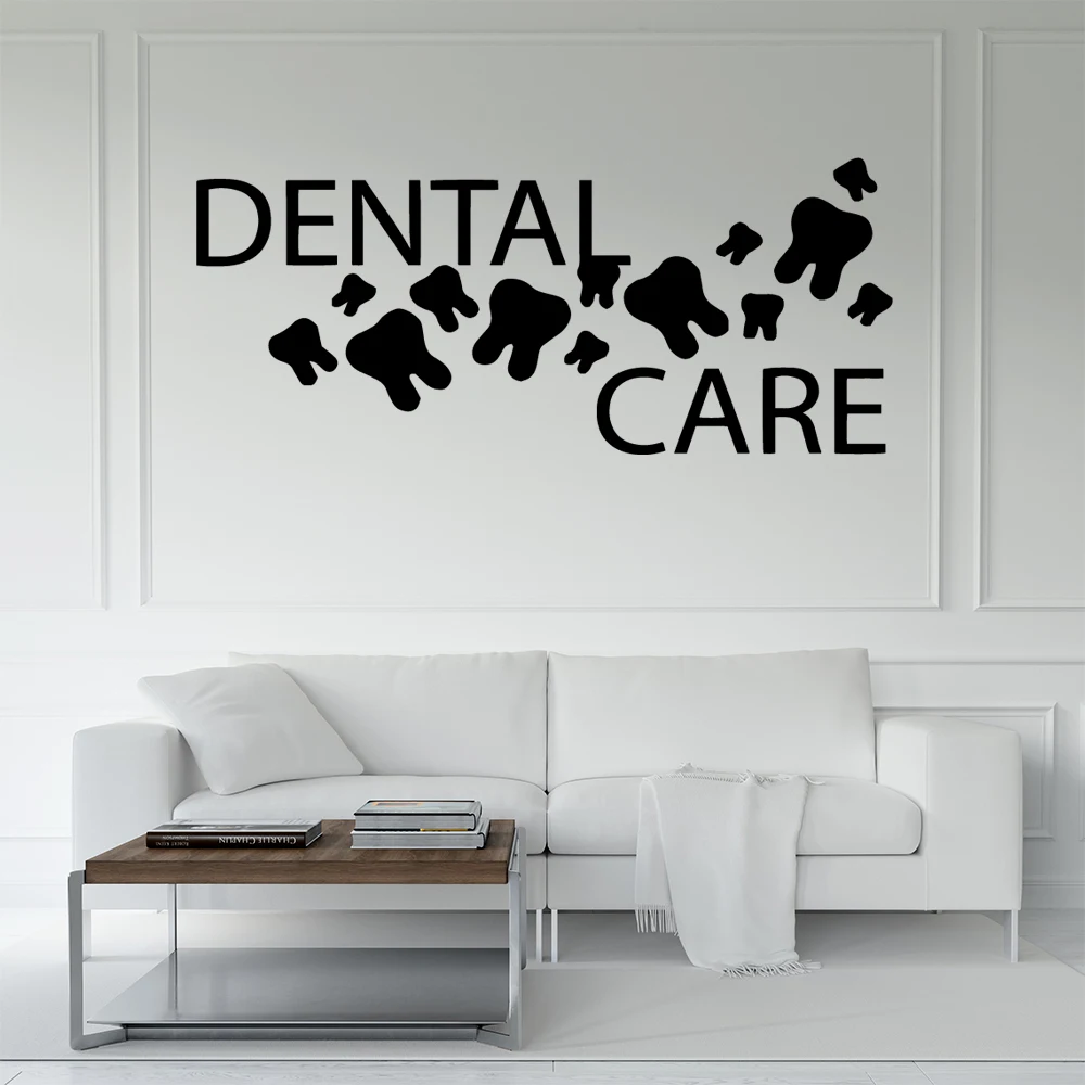 1 pc Dental health and dental care sticker Waterproof vinyl Wall Stickers Wall Art Decor For Kids Room Living Room Home Decor