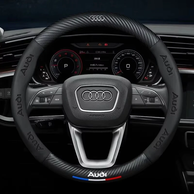 

Carbon Fiber Car Steering Wheel Cover Anti Slip Steering Covers for audi sport RS A1 A3 A4 B7 B8 A5 A6 A7 A8 Q2 Q3 Q5 Q7 Q8 TT