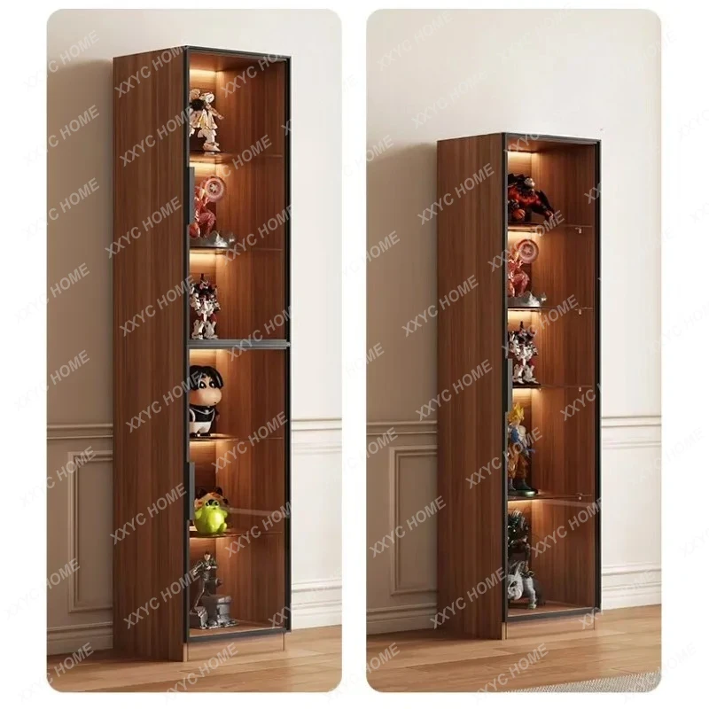 L  Fashion Glass Door Display Display Home Living Room Wine Cabinet Ornament Transparent Bookcase High Sense