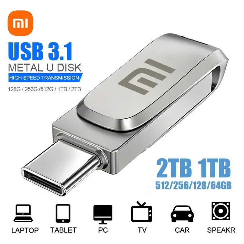 Xiaomi Original Metall USB-Flash-Laufwerk 2TB große Kapazität tragbare Pen drive USB 3,0 Hochgeschwindigkeits-Datei übertragung wasserdichte U-Disk