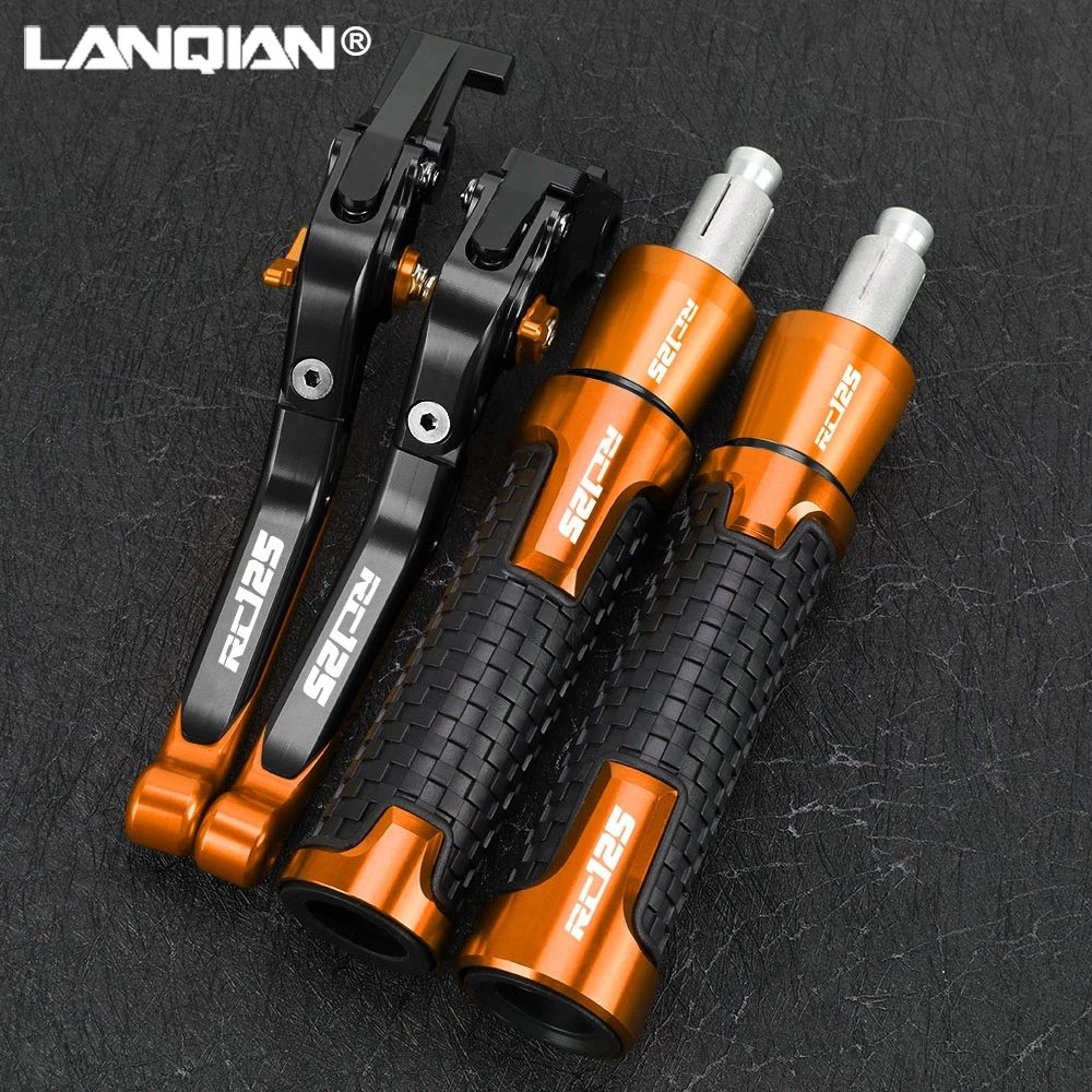 

For RC125 rc 125 2014 2015 2016 2017-2023 2024 Motorcycle Foldable Brake Clutch Levers 7/8'' 22mm Handlebar Handle Grips Ends