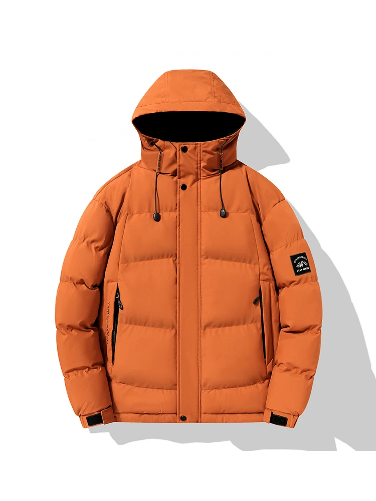 Męska kurtka zimowa 2026 Streetwear Kamuflaż Gruba Ciepła Męska Kurtka z Kapturem Casual Hip Hop Wstążki Parki Odzież Wierzchnia ABZ521 — zdjęcie 2