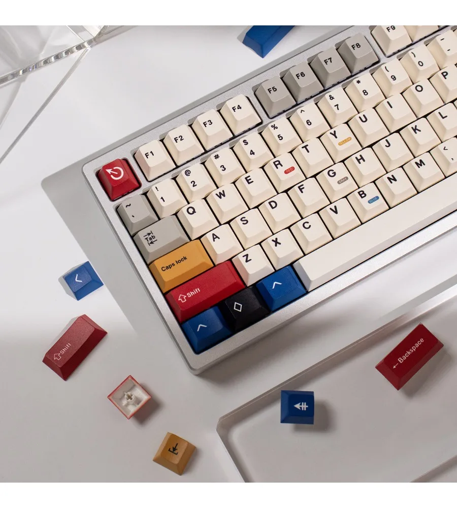 

Retro Hundred-Light Full Set of Mechanical Keyboard Keycaps PBT Sublimation Original Factory Height Compatible