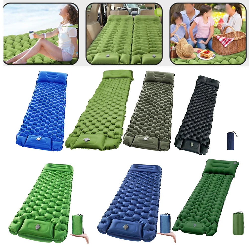 

Camping Trips Camping Pad Ergonomic Sleeping Pad Pine Green Built-in Foot Pump Button Connection Feature For Outdoor Adventures