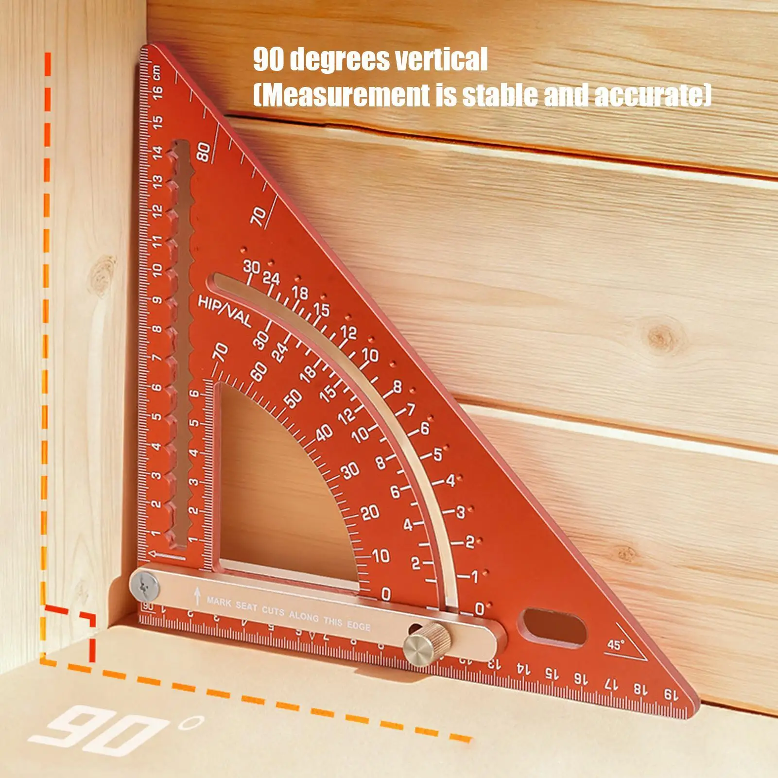 Woodworking Square Aluminum Alloy Ergonomic Carpentry Triangle Ruler Construction Square For Men Professionals Hobbyists Women