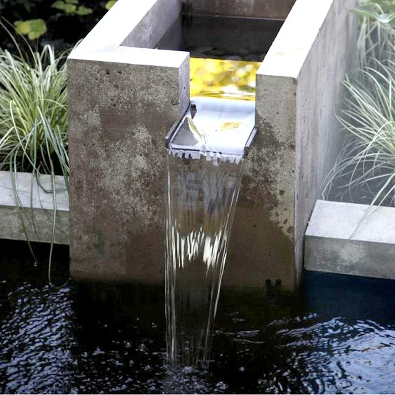 Waterfall landscaping water curtain wall landscape fish pond outlet courtyard garden water wall stainless steel water feature