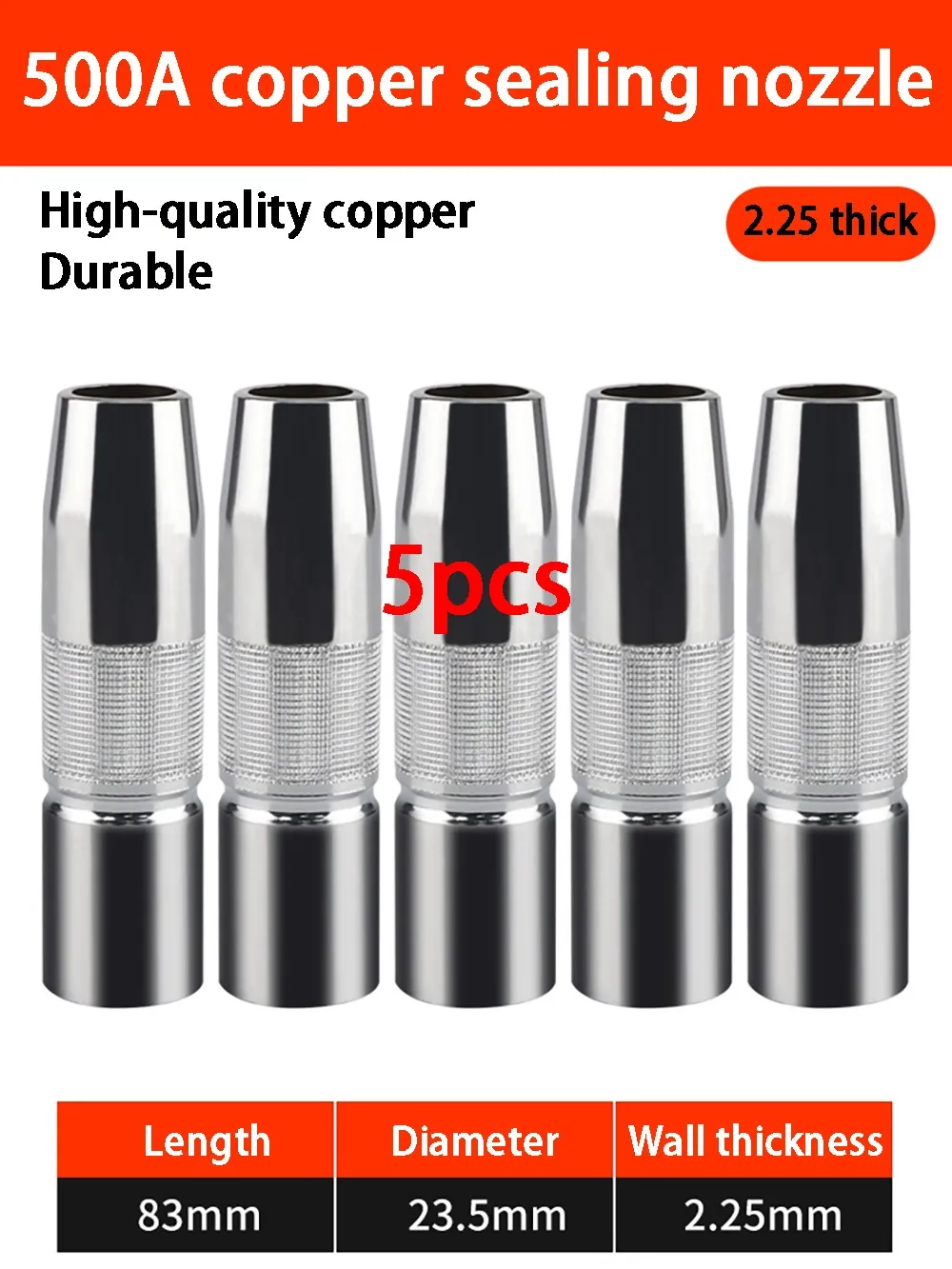 Two-Piece Welding Gun Accessories Protection Nozzle Nozzle 350A Protection Cover 200A Copper Thickened 500A Conductive Nozzle