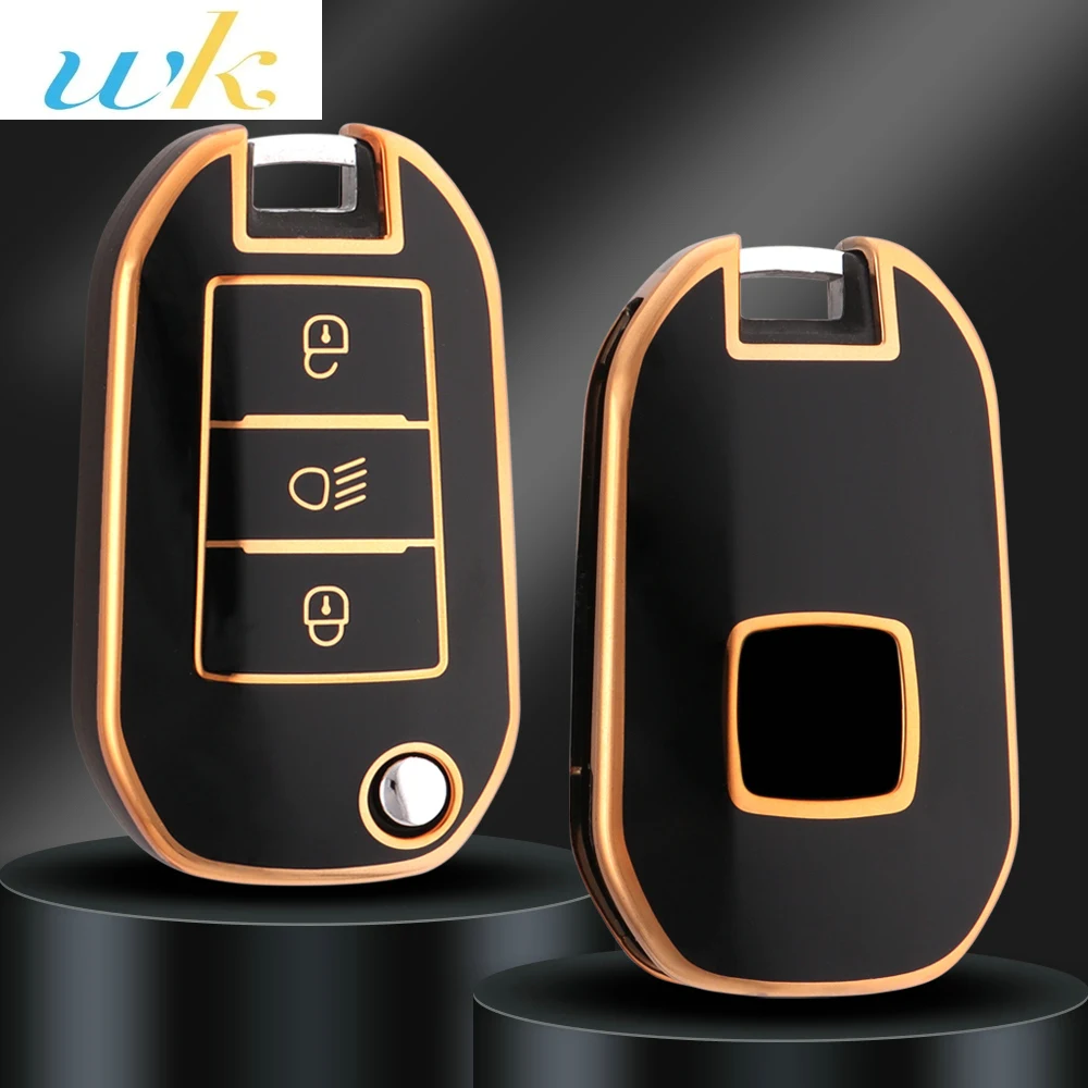 

New TPU Car Flip Key Case Cover Shell For Peugeot 208 308 408 508 2008 3008 4008 5008 For Citroen C3 C4 CACTUS C6 C8 Accessories