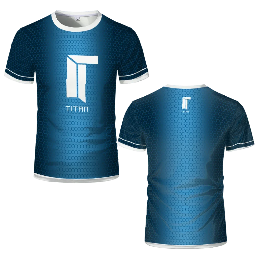 CSGO Titan Esports Club الفانيلة المشجعين التذكارية تنفس عادية س الرقبة تي شيرت للرجال والنساء CS2 برو الدوري الزي الرسمي #2