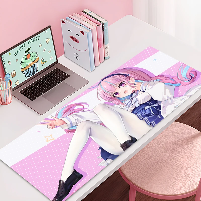 Mousepad Hololive Minato Aqua Office Computer Desk Mat Keyboard Mouse Pad Laptop Cushion big Non-slip Deskpad PC Anime Mousepad