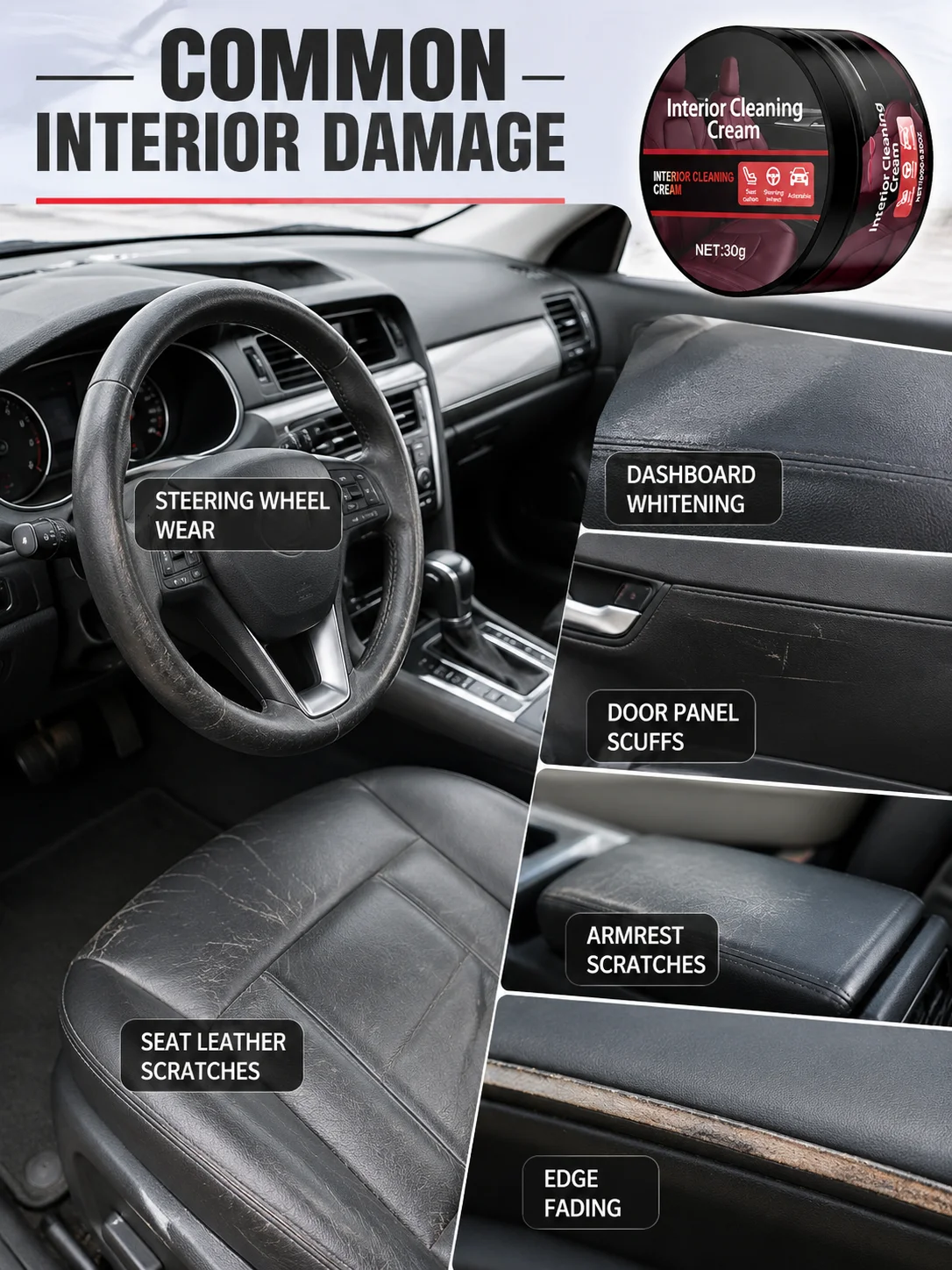 Multi‑Purpose Car Interior Renew Paste Improve Surface Traces on Inner Trim Accessories