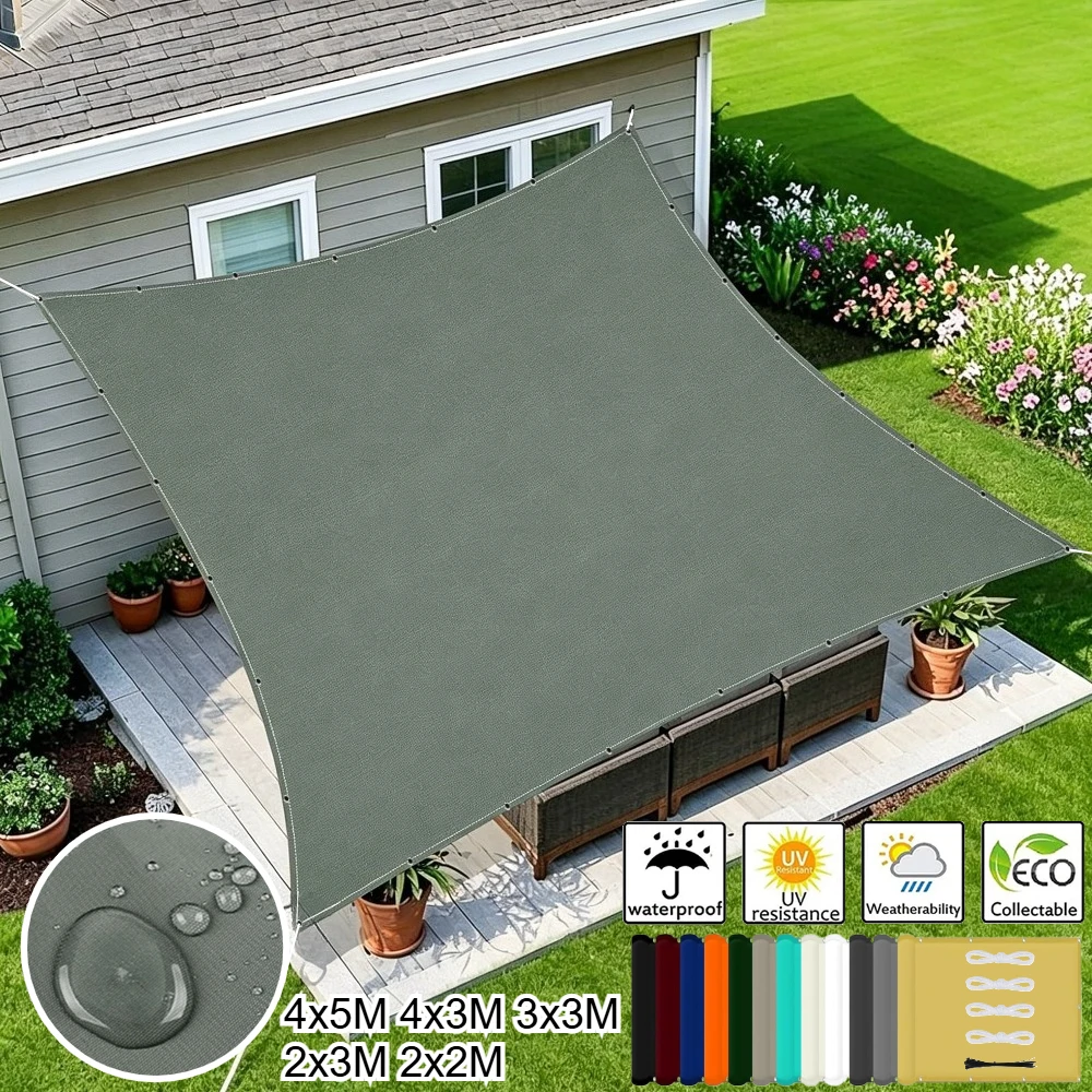 Lona Impermeable para Sombreado con Ojales 2/3/4/5M, Cubierta para Pérgola, Toldo, Pantallas Solares para Jardín, Patio Trasero y Exteriores