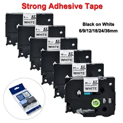 1Pcs TZe-231 TZe-S231 TZe-S221 Label Tape 12mm Compatible for Brother Label Maker Printer Pth110 Strong Adhesive tze-S231 9/18mm