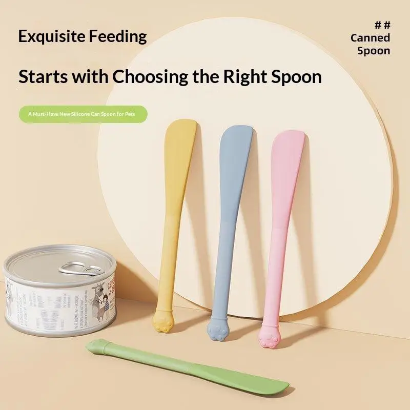 Multi-Purpose Pet Feeding Spoon With Can Opener Seal Cover Long Handle Used For Canned Food For Dogs And Cats